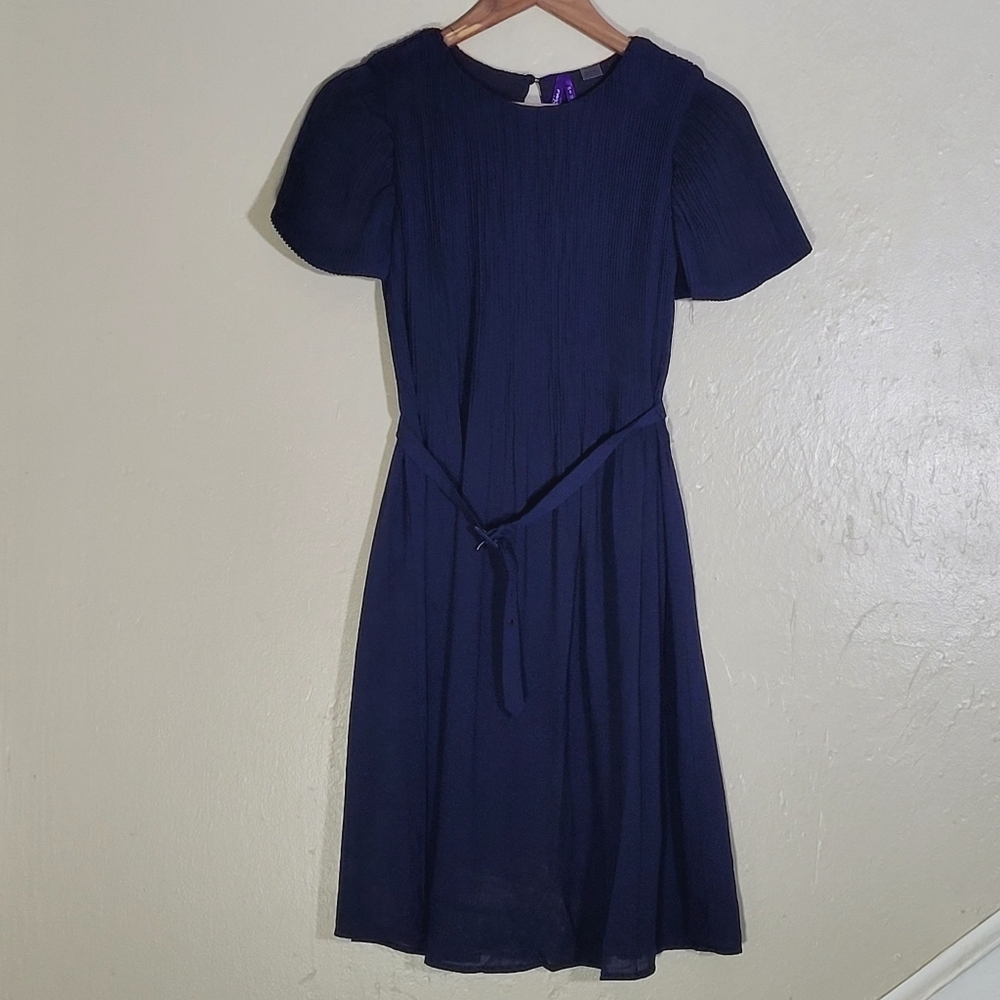 Seraphine Dark Blue Midi Dress with Belt